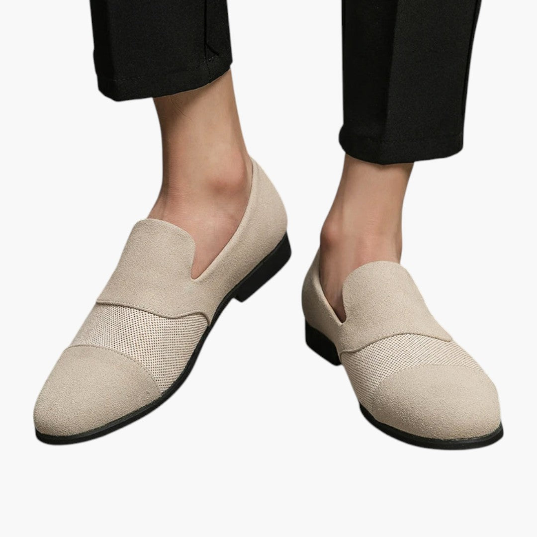 Mocasines para hombre con parte superior de cuero y acabado escarchado