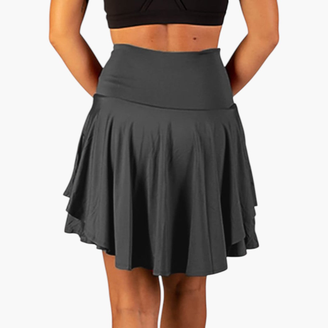 Jupe Courte Femme avec Taille Haute et Ourlet à Volants