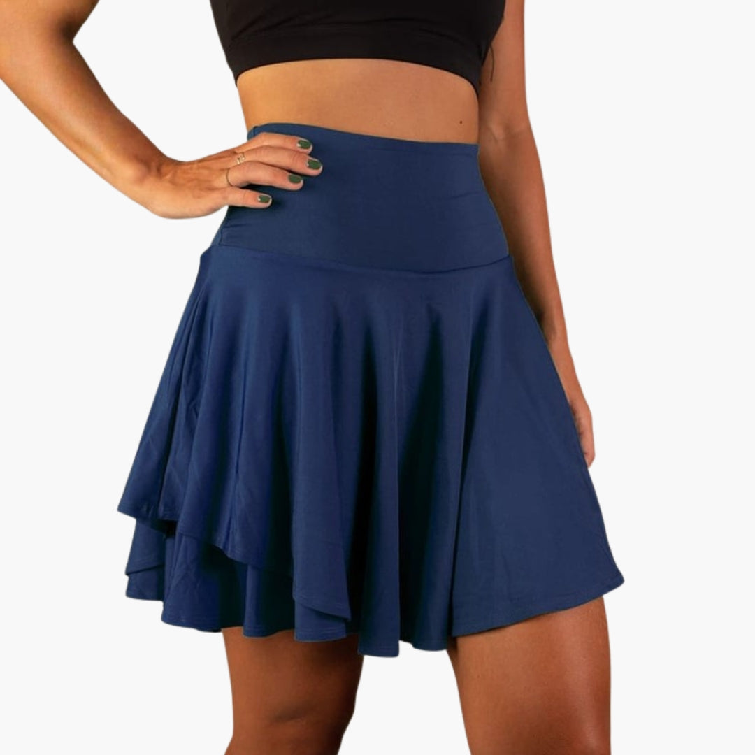 Jupe Courte Femme avec Taille Haute et Ourlet à Volants