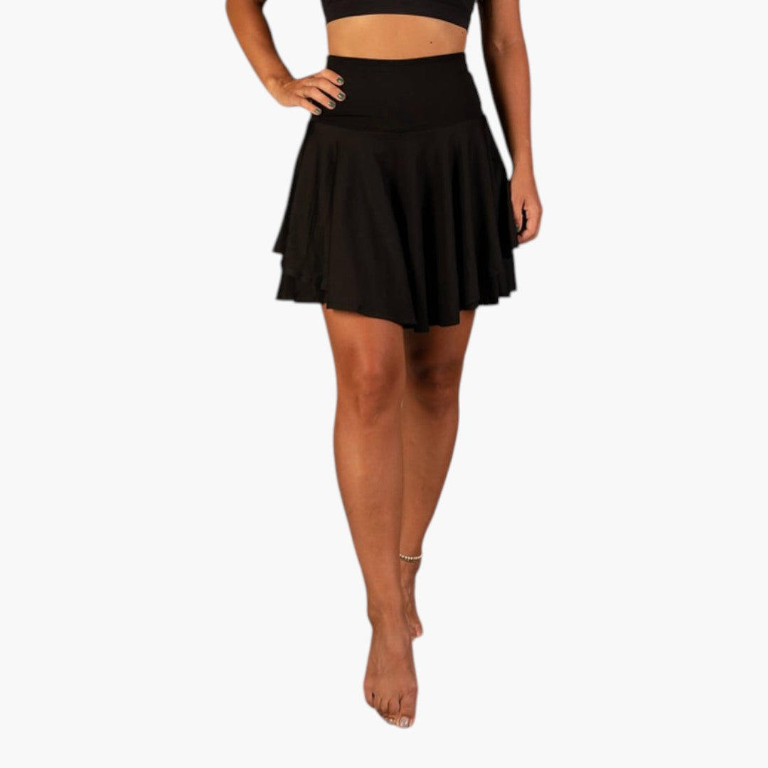 Jupe Courte Femme avec Taille Haute et Ourlet à Volants