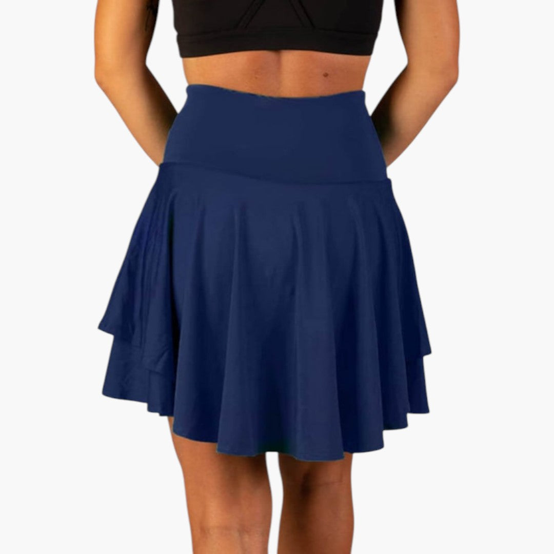 Jupe Courte Femme avec Taille Haute et Ourlet à Volants