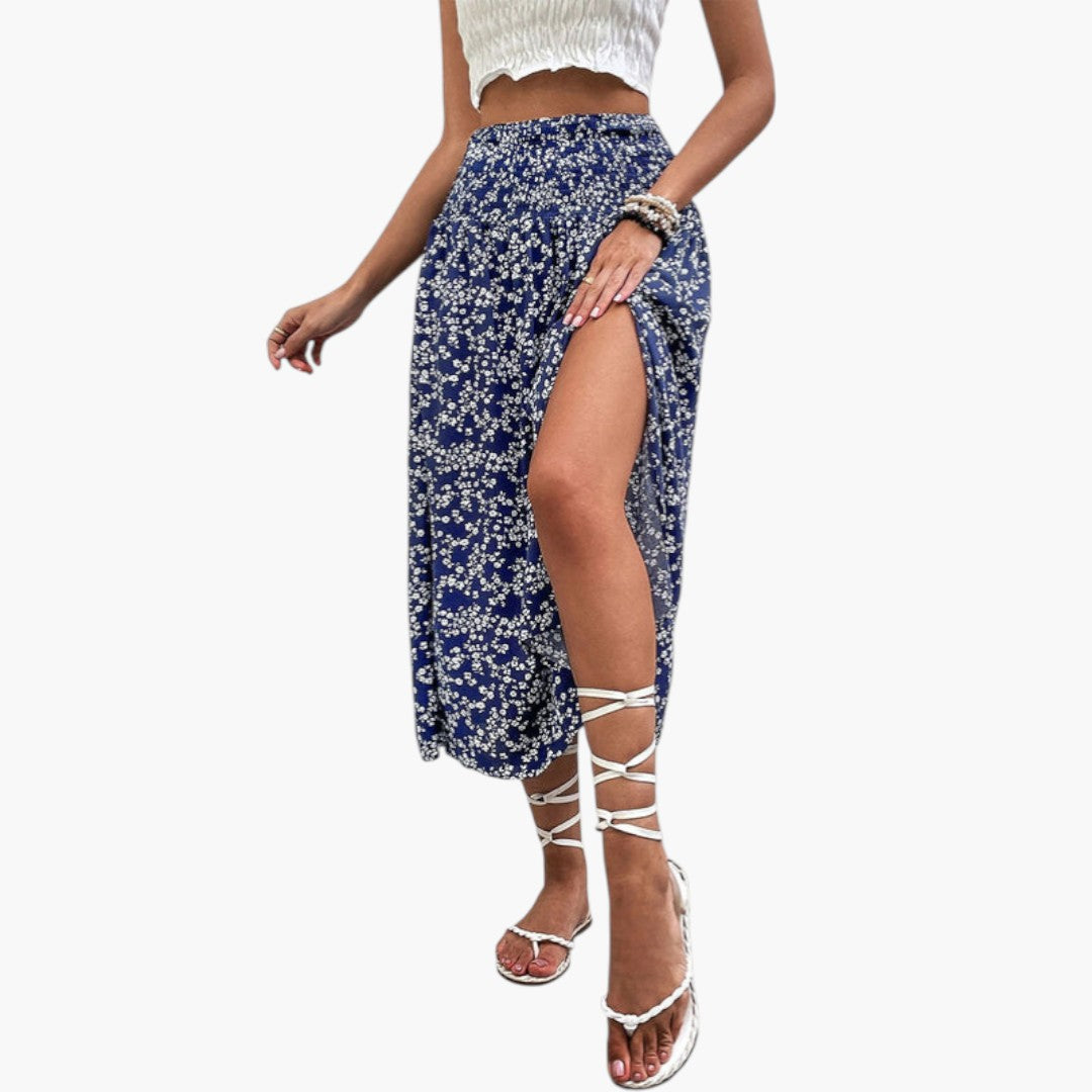 Maxi Skirt for Women with Side Slit and High Waist