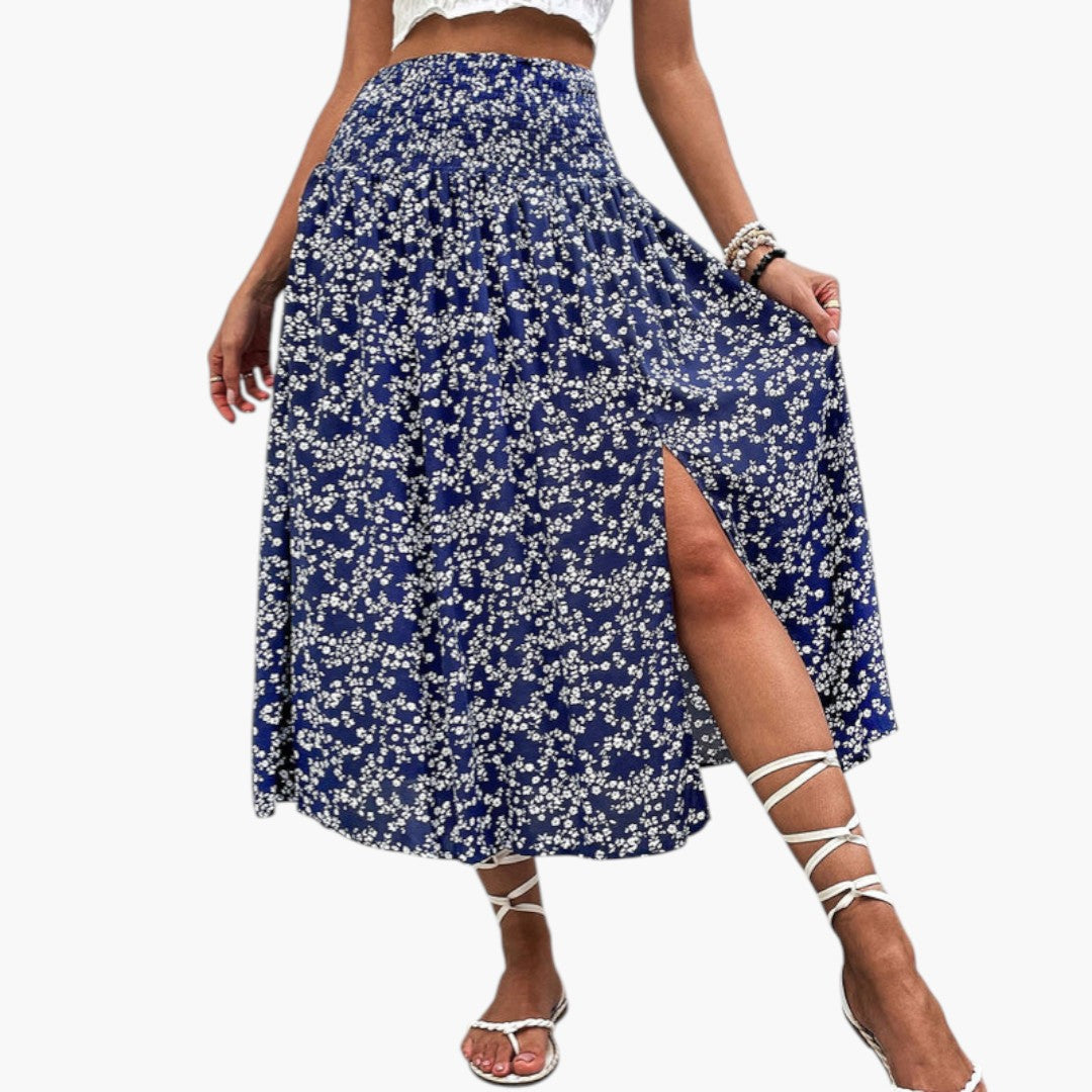 Maxi Skirt for Women with Side Slit and High Waist