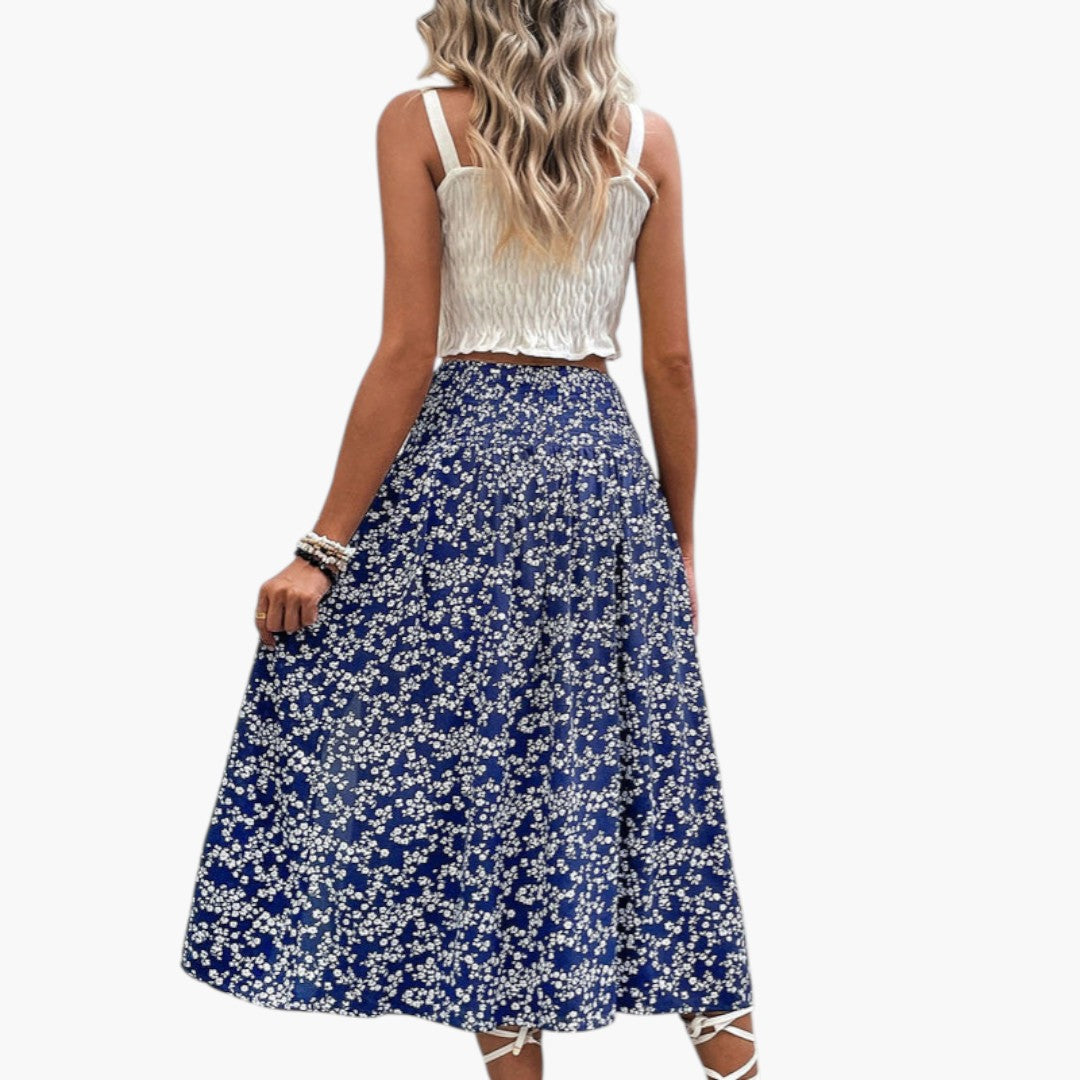 Maxi Skirt for Women with Side Slit and High Waist