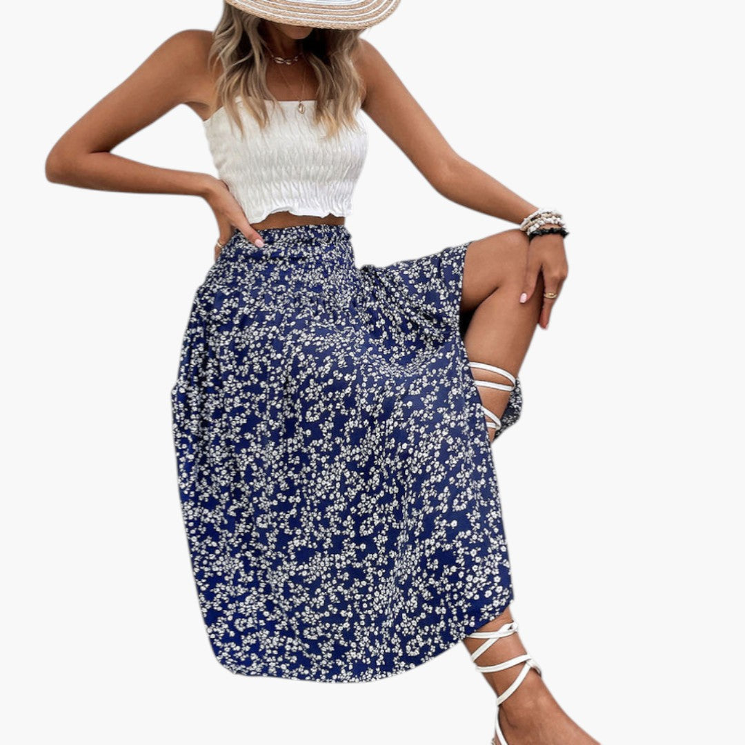 Maxi Skirt for Women with Side Slit and High Waist