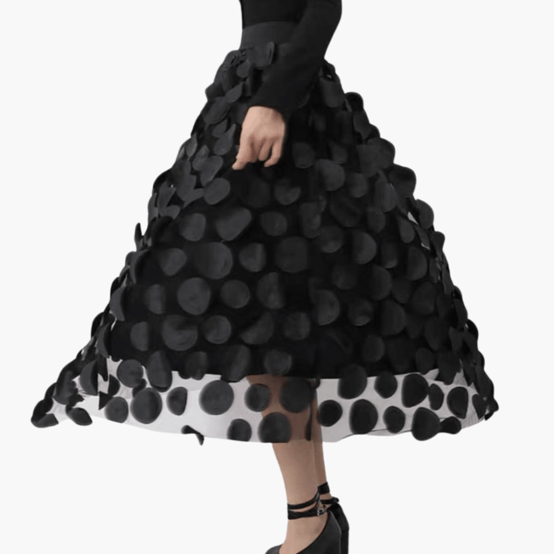 Maxinederdel til kvinder med elastisk talje og tekstureret overflade