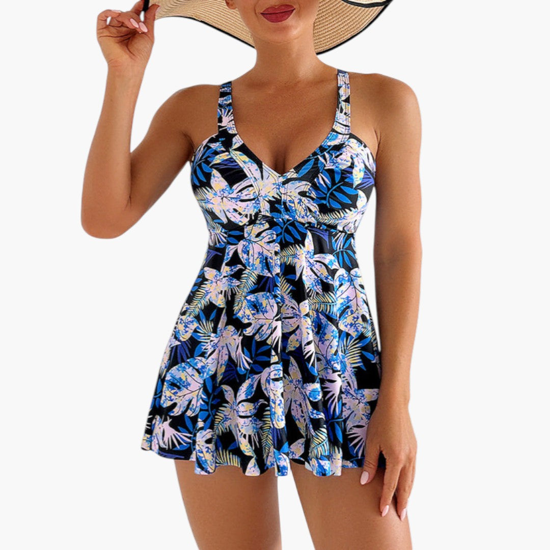 Bikinitruse med trykk for dame med justerbare stropper