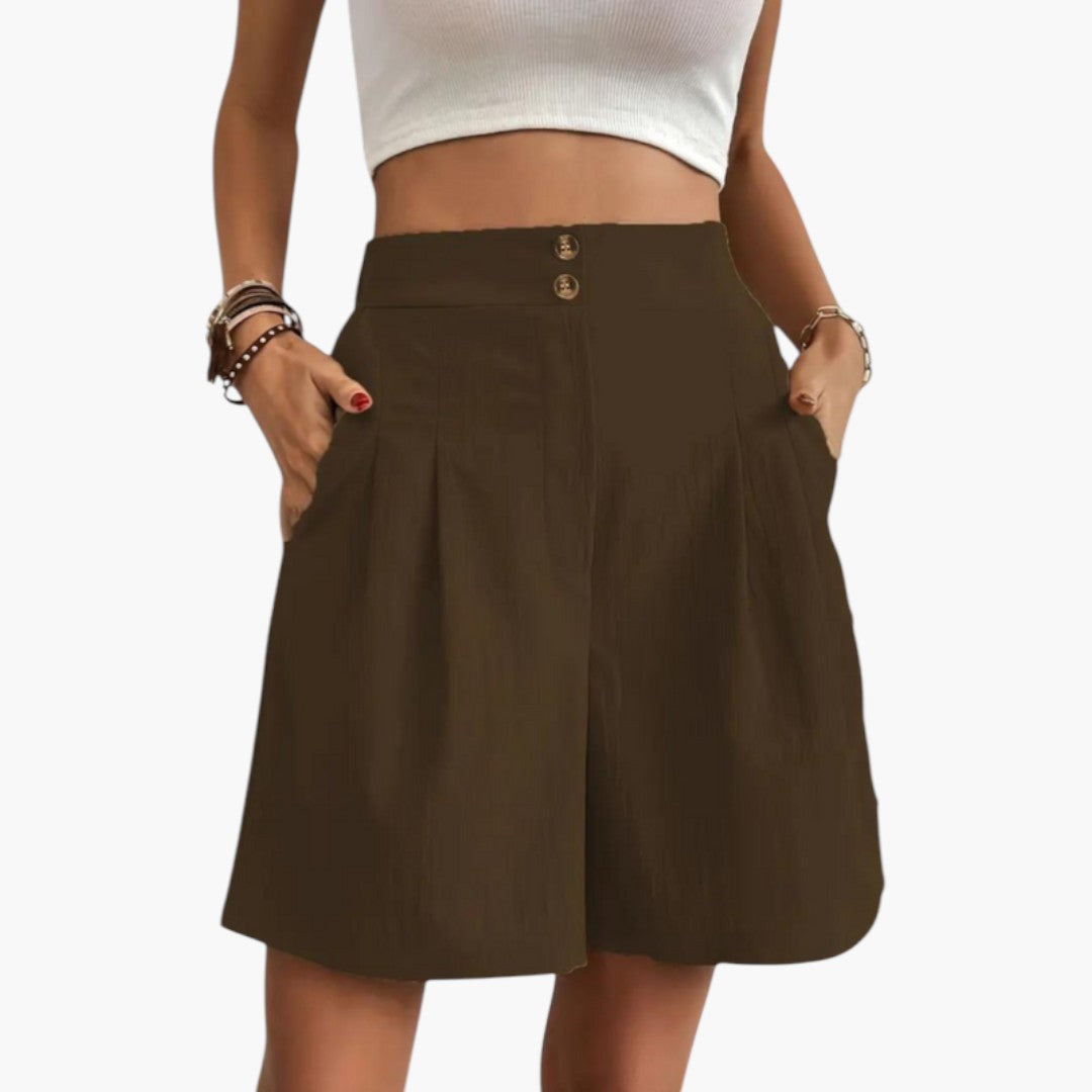 High-waisted skirt for women with pockets