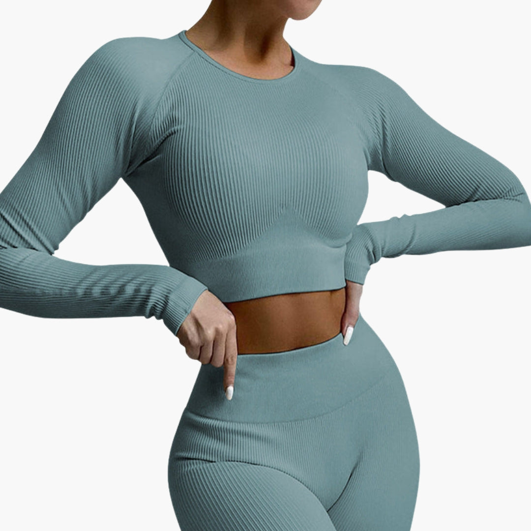 Legging de sport femme avec effet côtelé