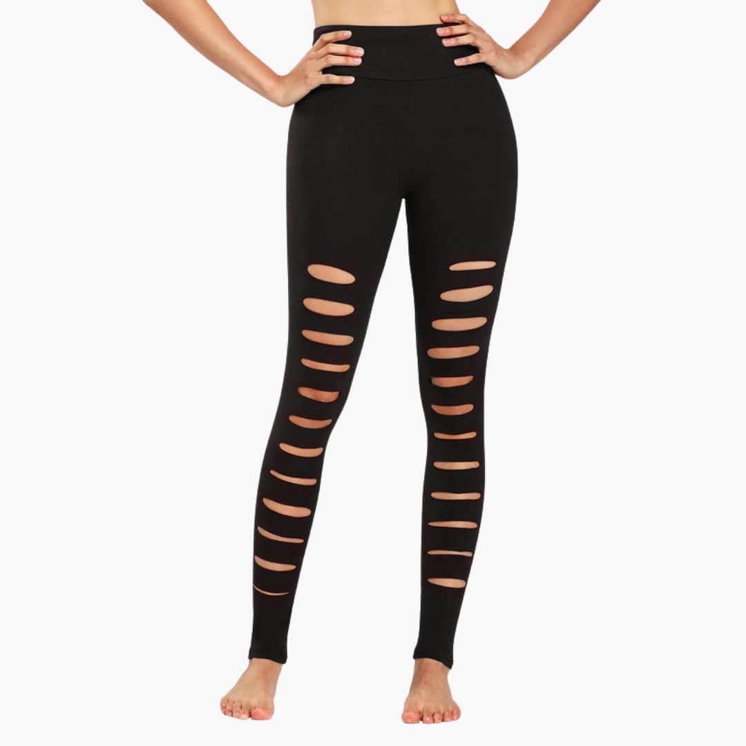 Legging de sport femme taille haute avec détail ajouré