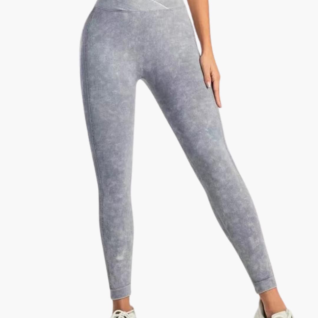Legging de sport femme taille haute avec taille élastique et surface texturée
