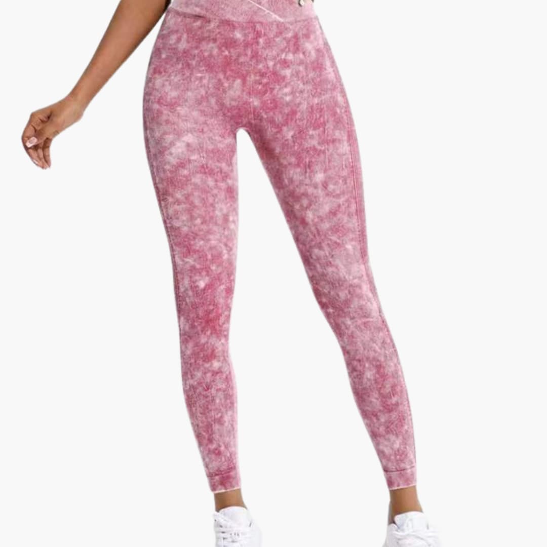 Legging de sport femme taille haute avec taille élastique et surface texturée