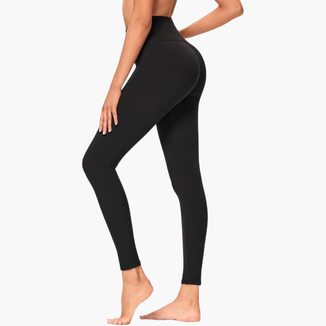 Leggings de sport femme taille haute à surface unie