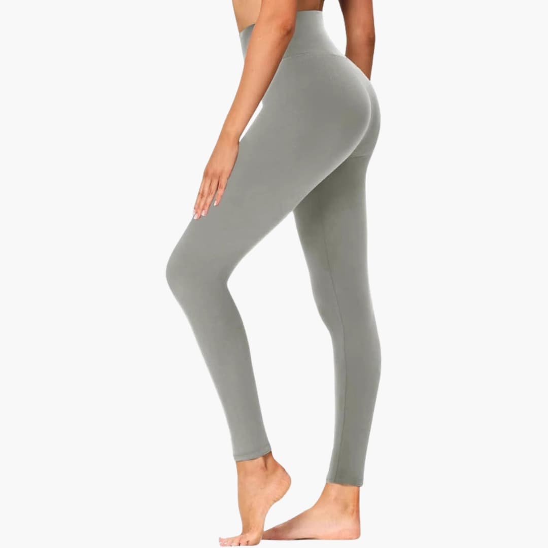 Leggings de sport femme taille haute à surface unie