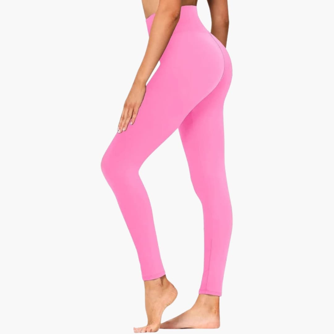 Leggings de sport femme taille haute à surface unie