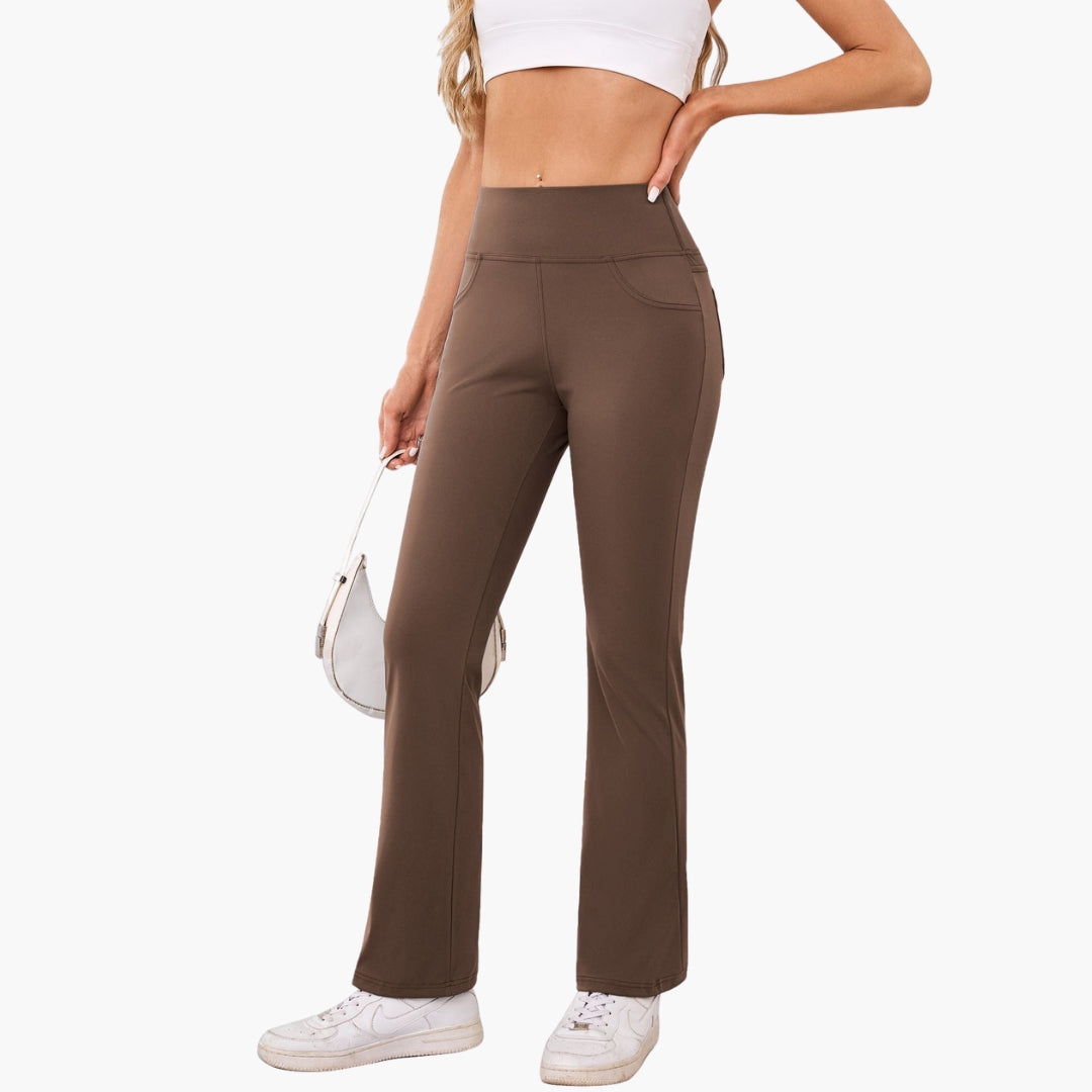 Legging sport femme à taille haute avec poches