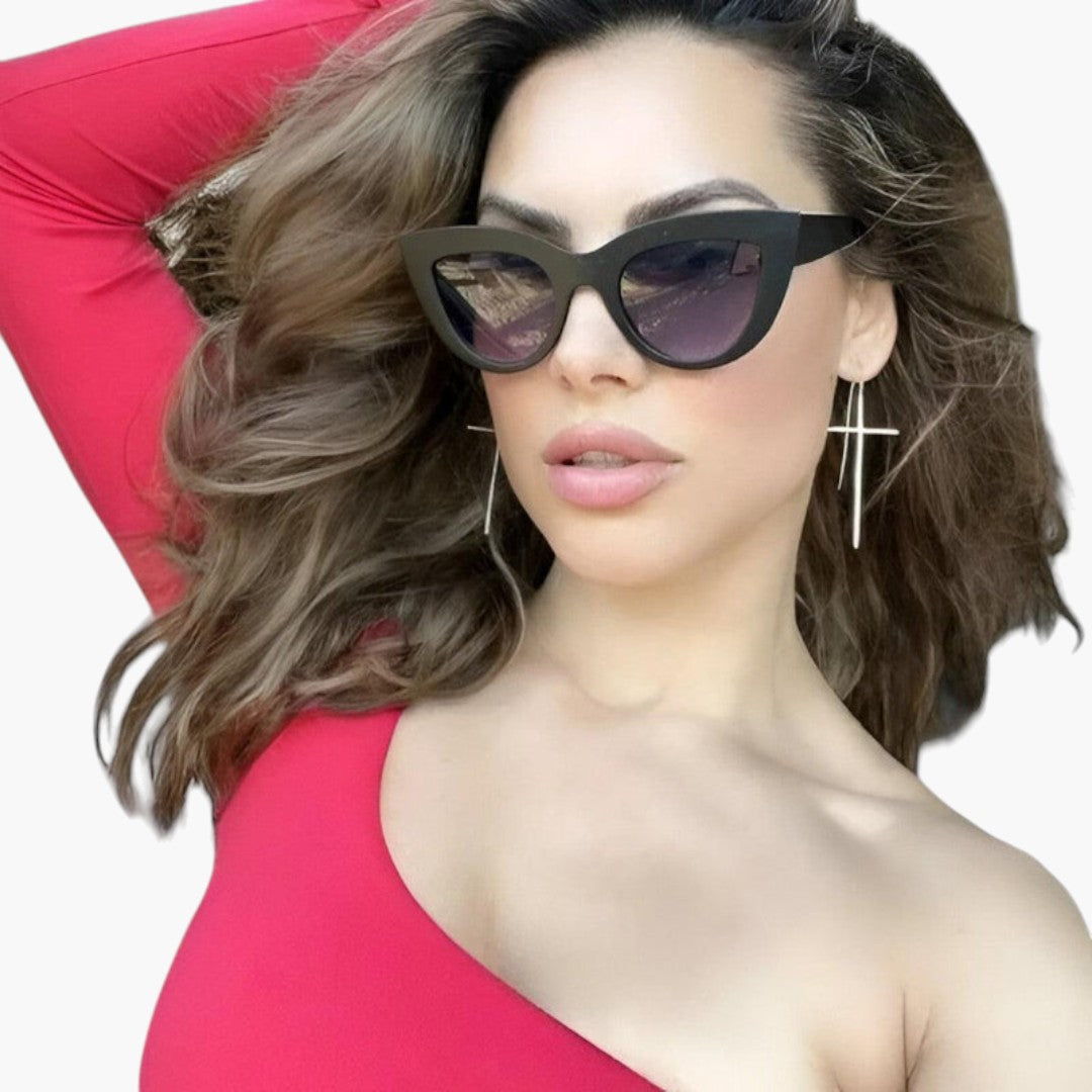 Lunettes de Soleil Femme avec Monture Cat Eye et Verres Teintés