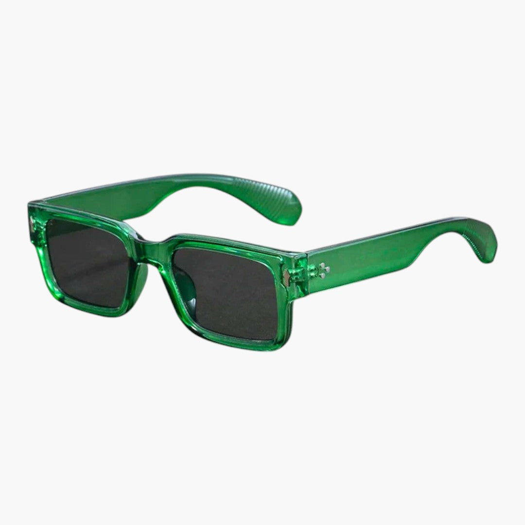 Lunettes de soleil femmes a monture métallique et verres rectangulaires