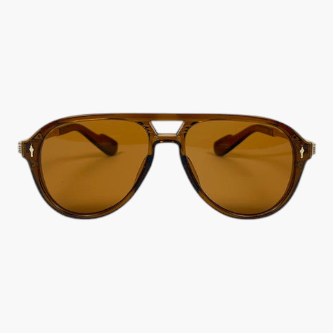 Lunettes de soleil femmes avec forme aviateur et double pont