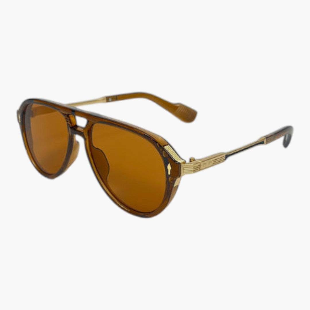 Lunettes de soleil femmes avec forme aviateur et double pont