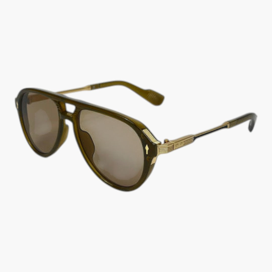 Lunettes de soleil femmes avec forme aviateur et double pont