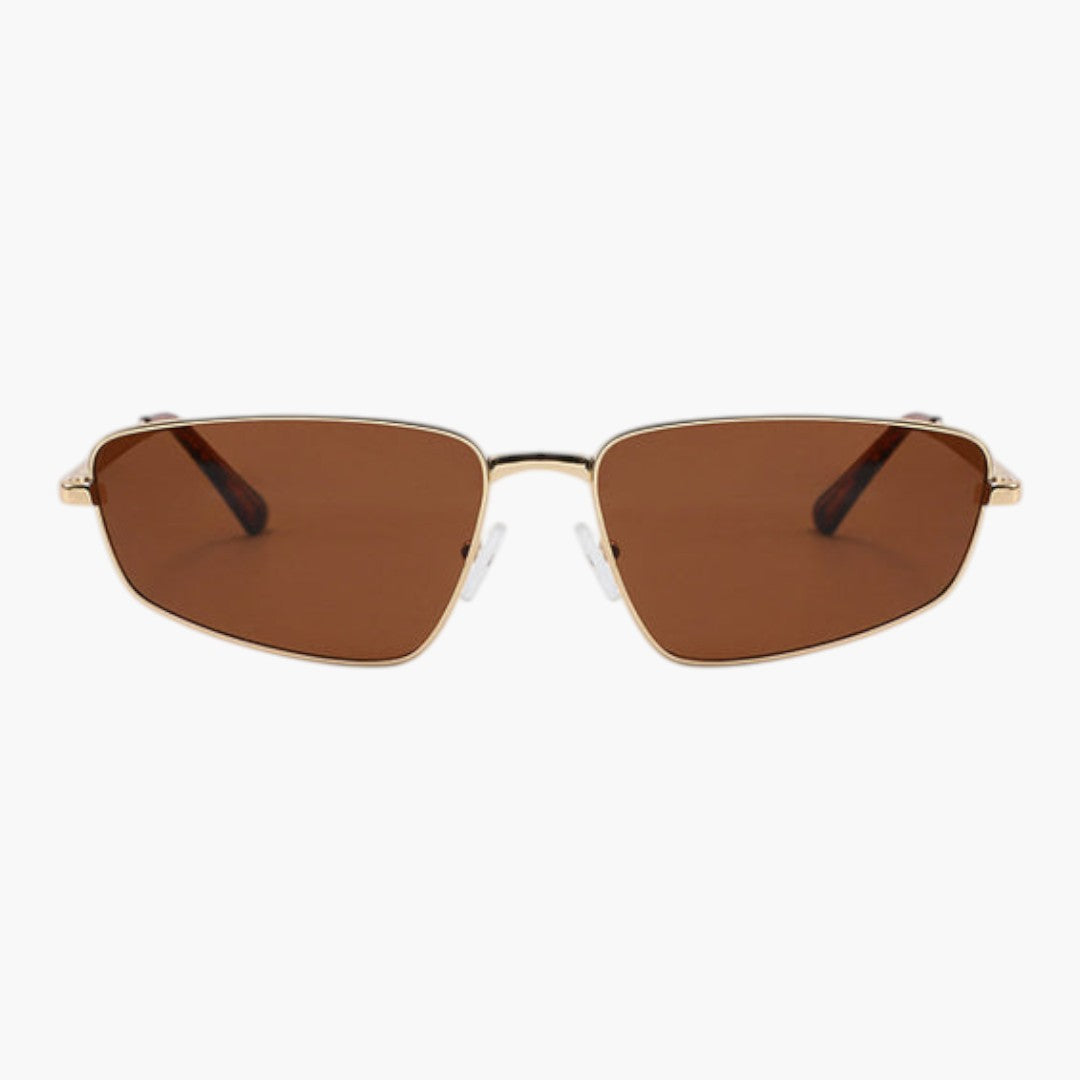 Lunettes de soleil femmes a monture fine et verres rectangulaires