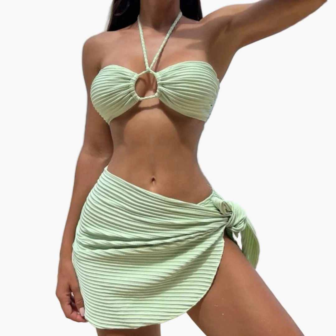 Fato de banho de 2 peças para mulher com decote de bikini