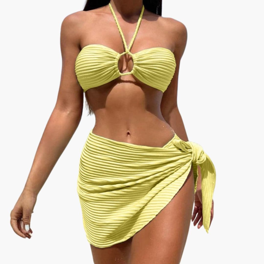 Fato de banho de 2 peças para mulher com decote de bikini