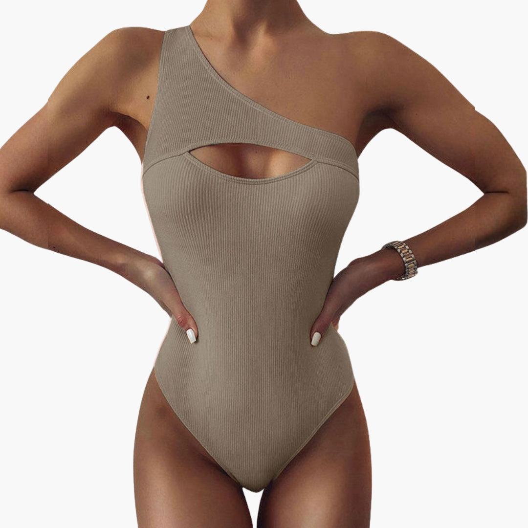 One-piece swimsuit for women with one shoulder
