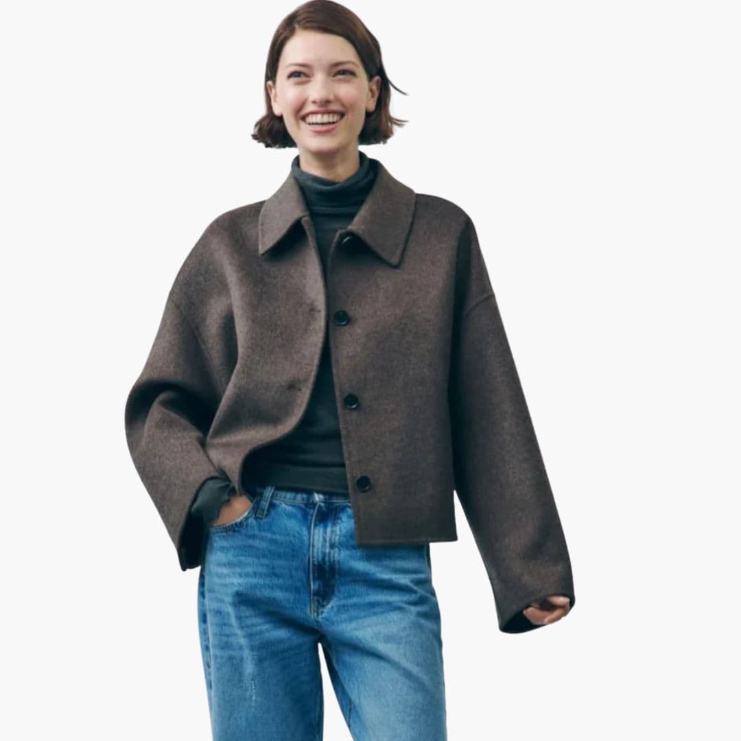 Cappotto donna con bottoni e colletto a camicia