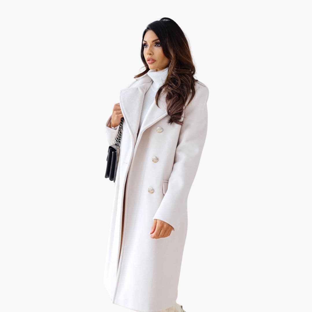 Manteau long pour femme avec col à revers