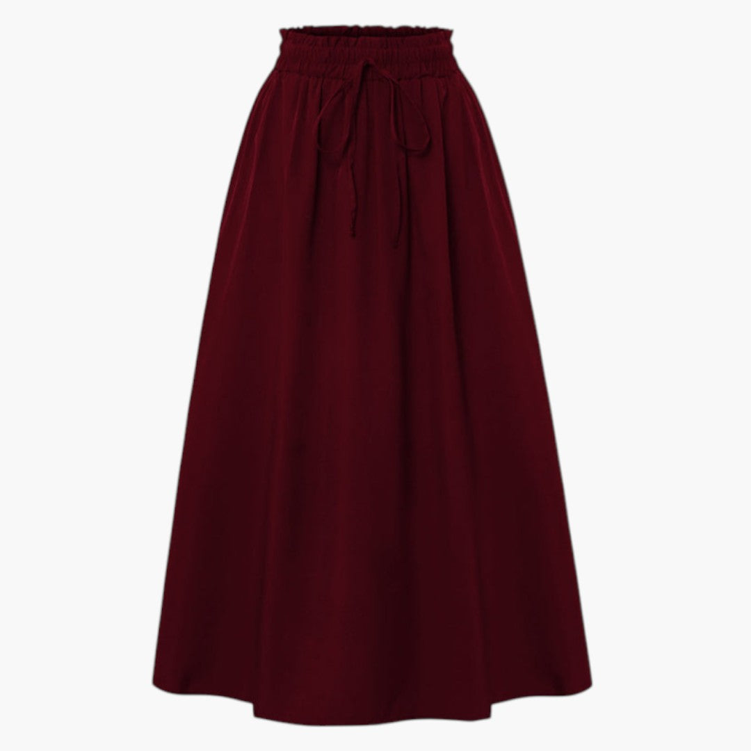 Jupe Midi Femme avec Taille Élastique et Surface Imprimée