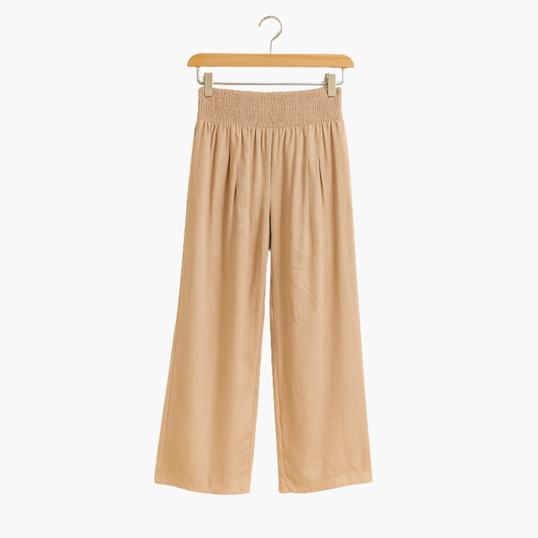 Pantalon Femme a Bande Élastique et Jambes Larges