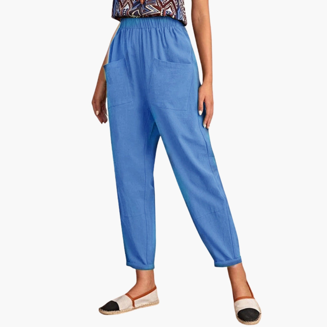 Pantalon Femme a Taille Élastique et Coupe Détendue
