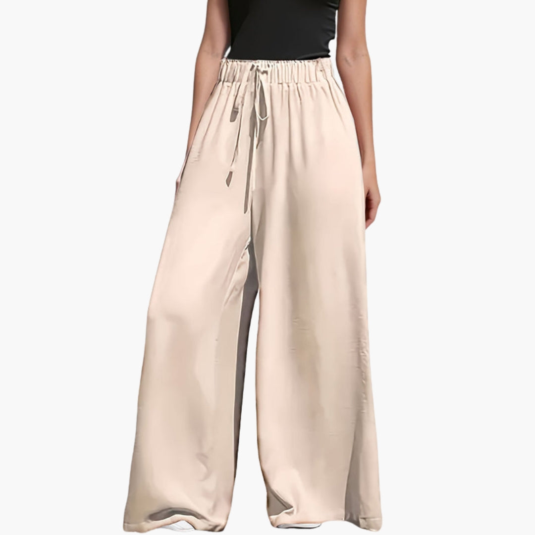 Pantalon Femme avec Taille Élastique et Surface Unie