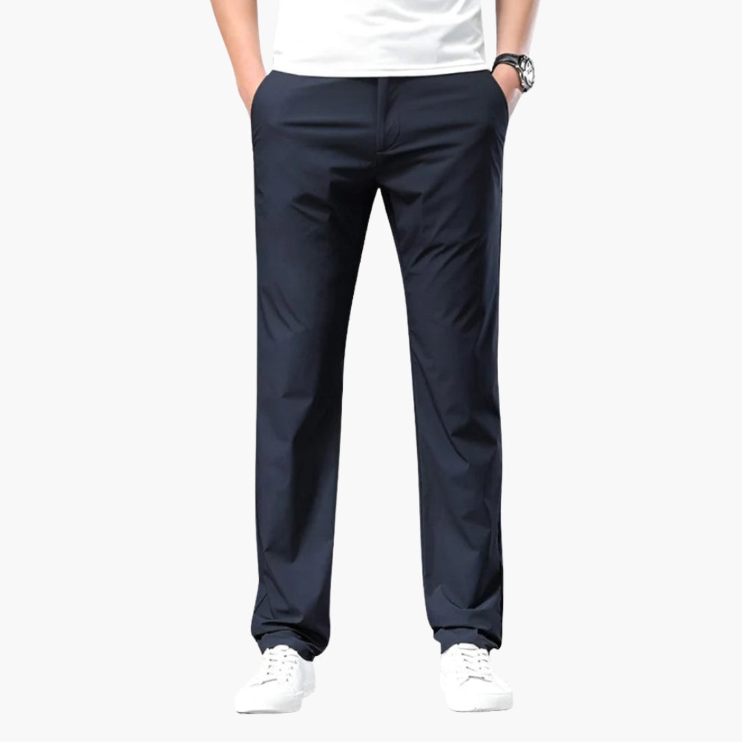Pantalon Homme Coupe Ajustée avec Braguette Zippée