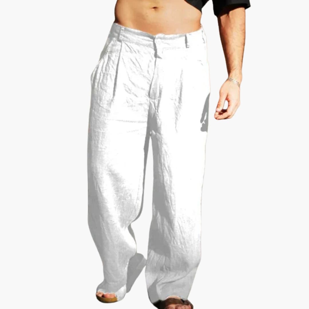 Pantalon Homme Large Taille Haute avec Poches Latérales
