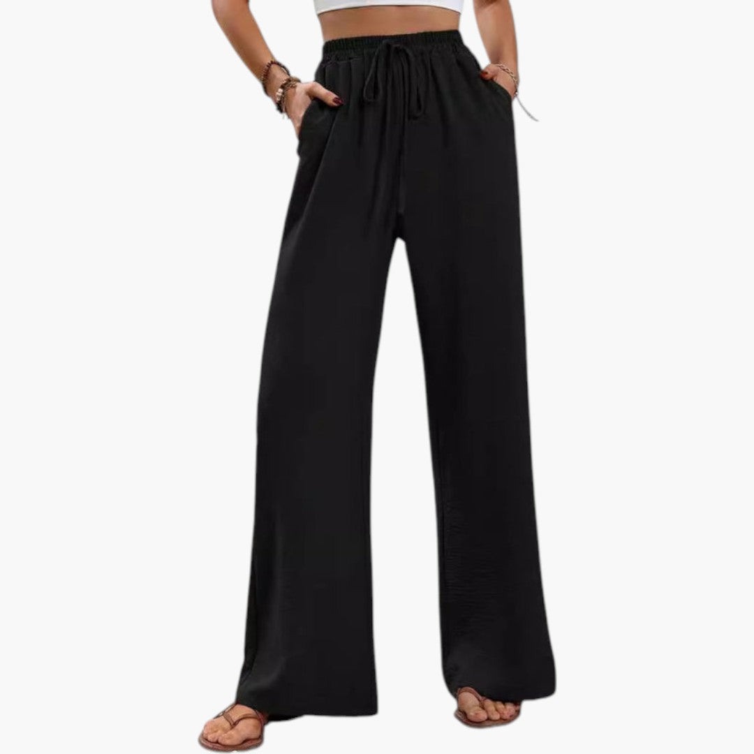 Pantalon Palazzo pour Femme avec Cordon de Serrage