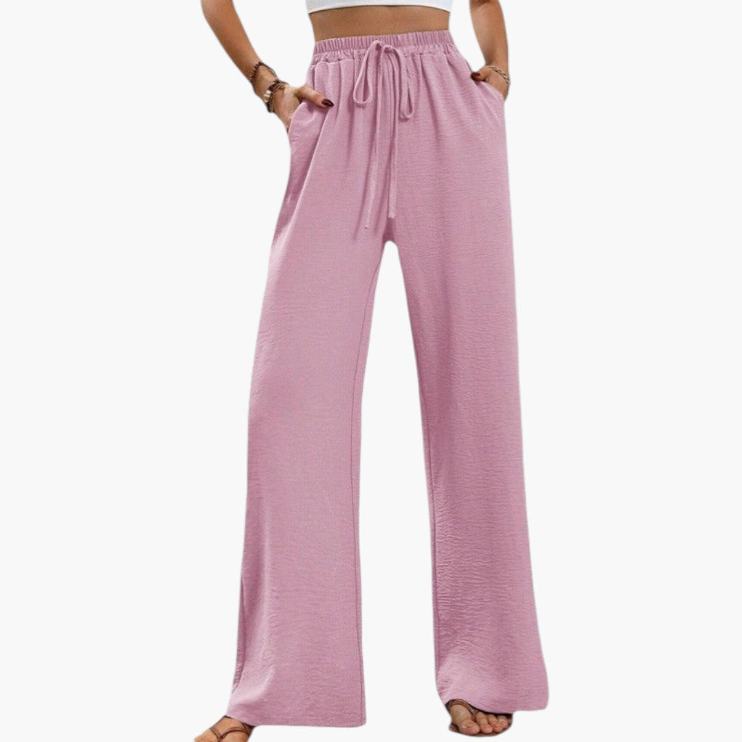 Pantalon Palazzo pour Femme avec Cordon de Serrage