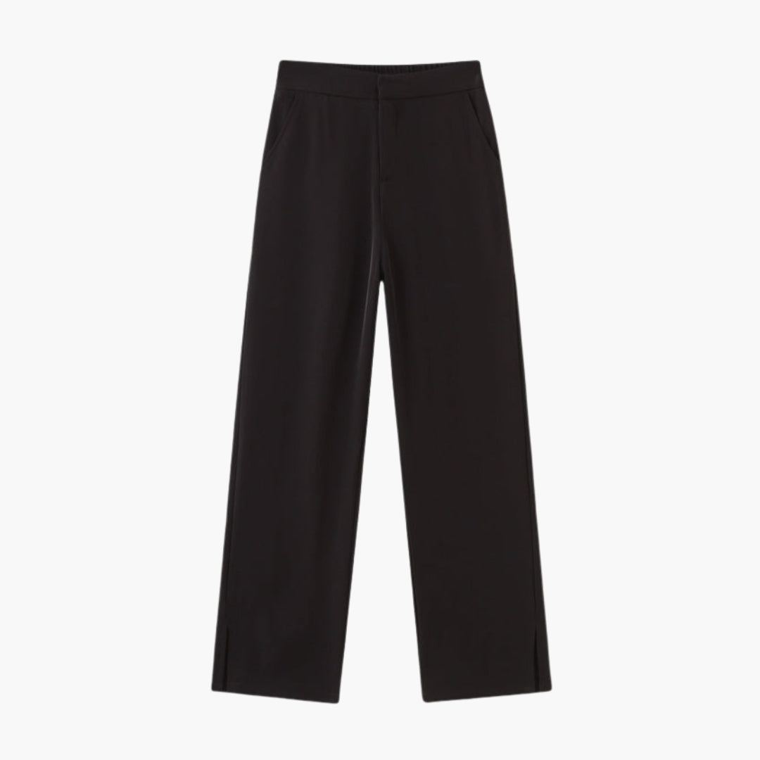 Women's Palazzo Trousers with Side Slit and Wide Leg