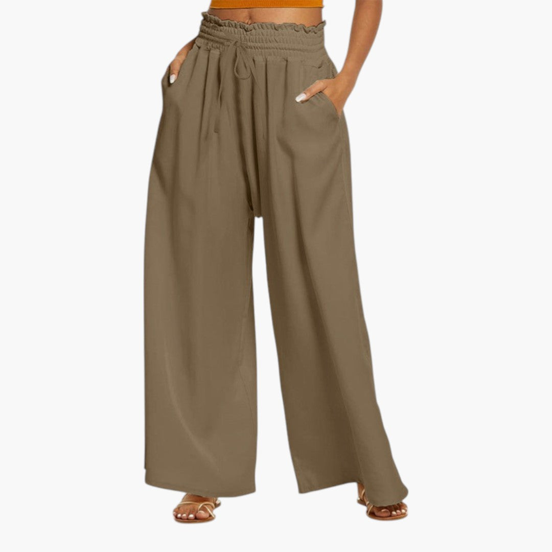 Pantalon Palazzo Femme avec Jambe Large et Poches