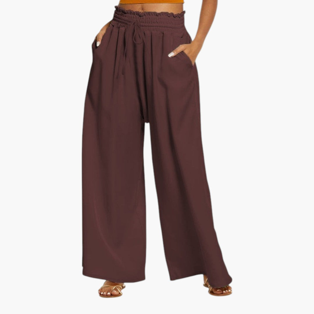 Pantalon Palazzo Femme avec Jambe Large et Poches