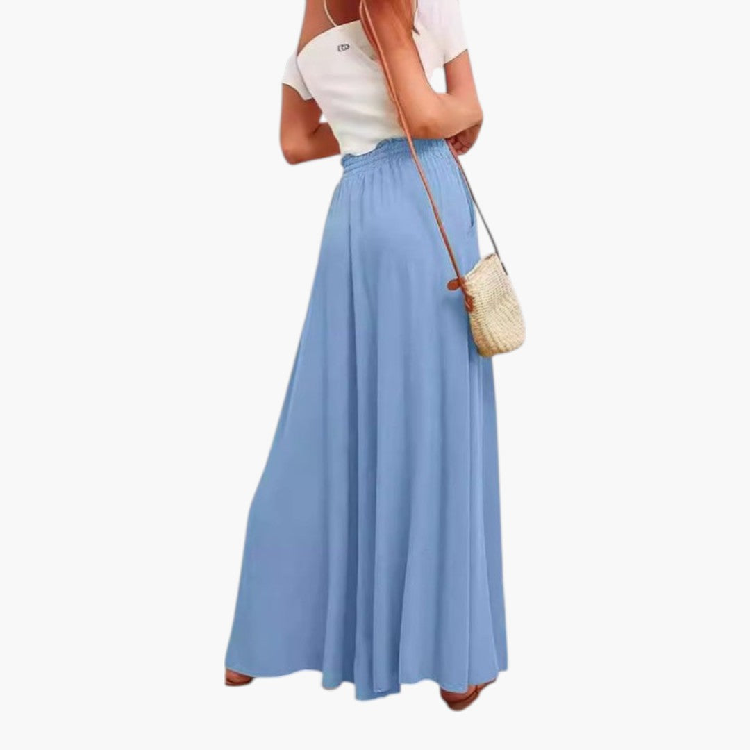 Pantalon Palazzo Femme avec Poches Latérales