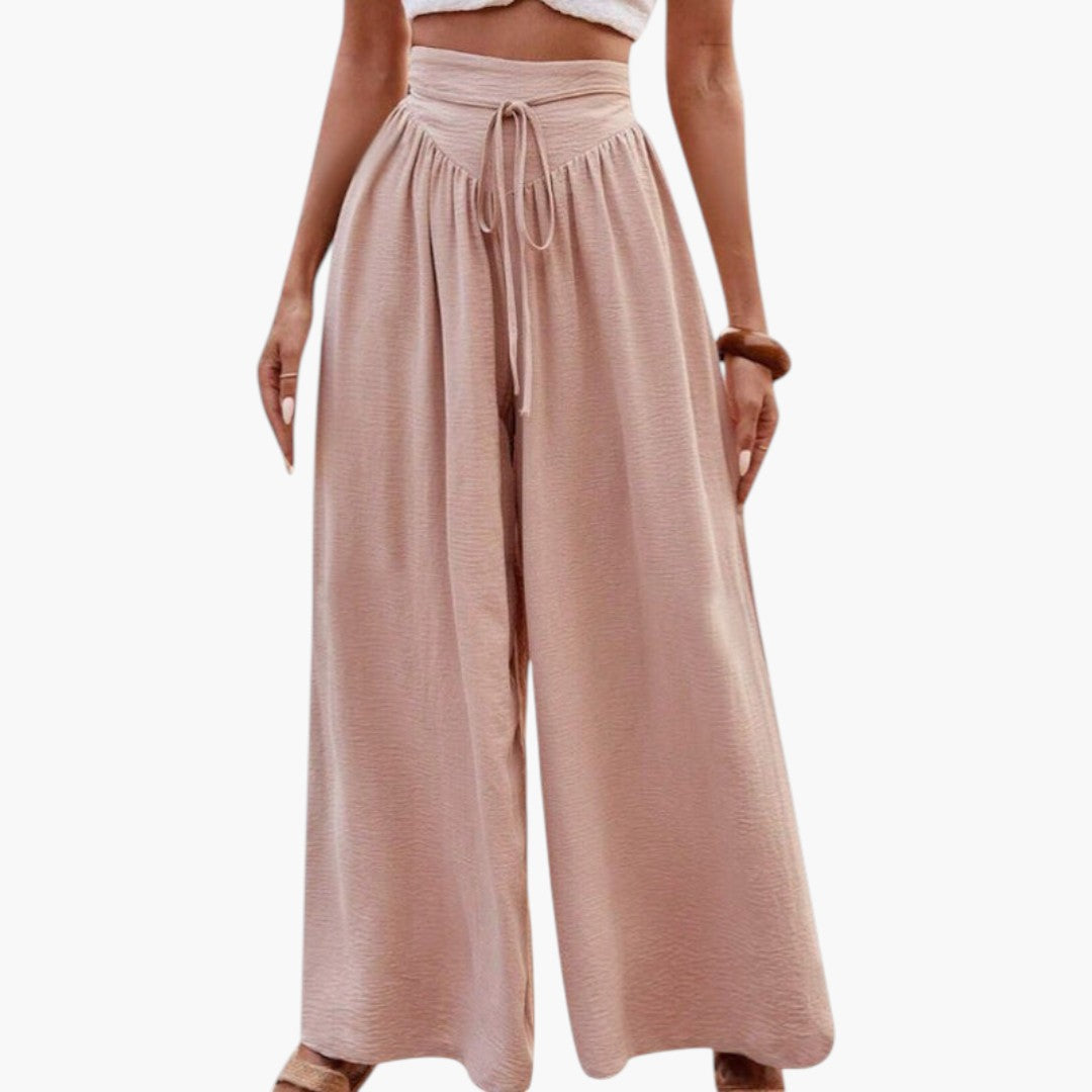 Pantalon Palazzo Femme avec Taille Haute