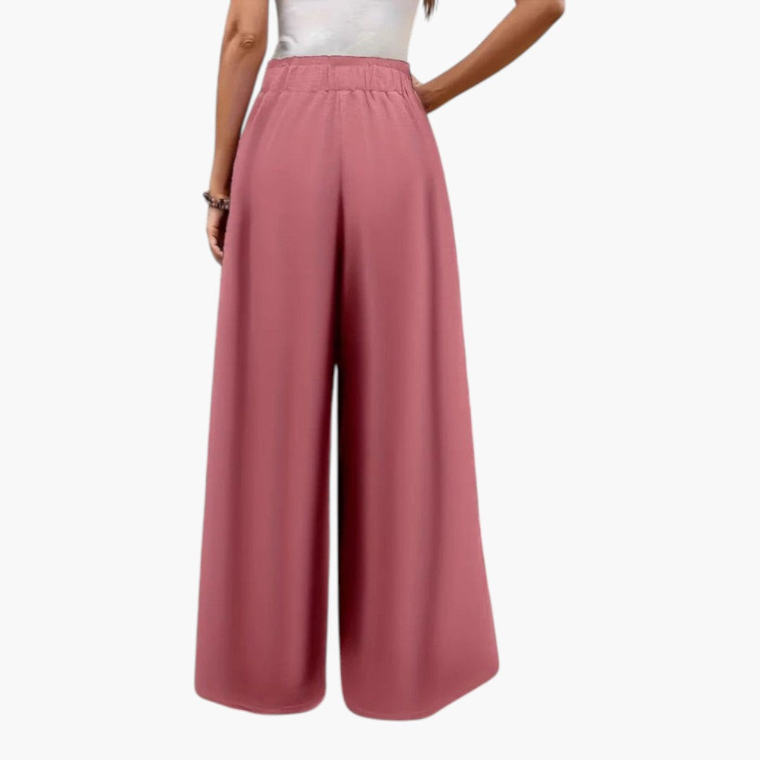 Pantalon Palazzo Large Femme avec Poches