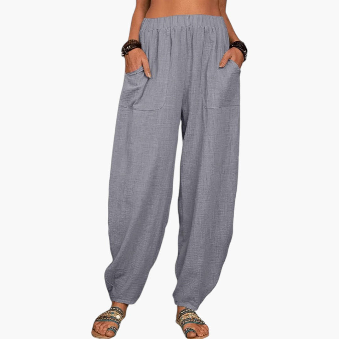 Pantalon Palazzo pour Femme a Poches Latérales