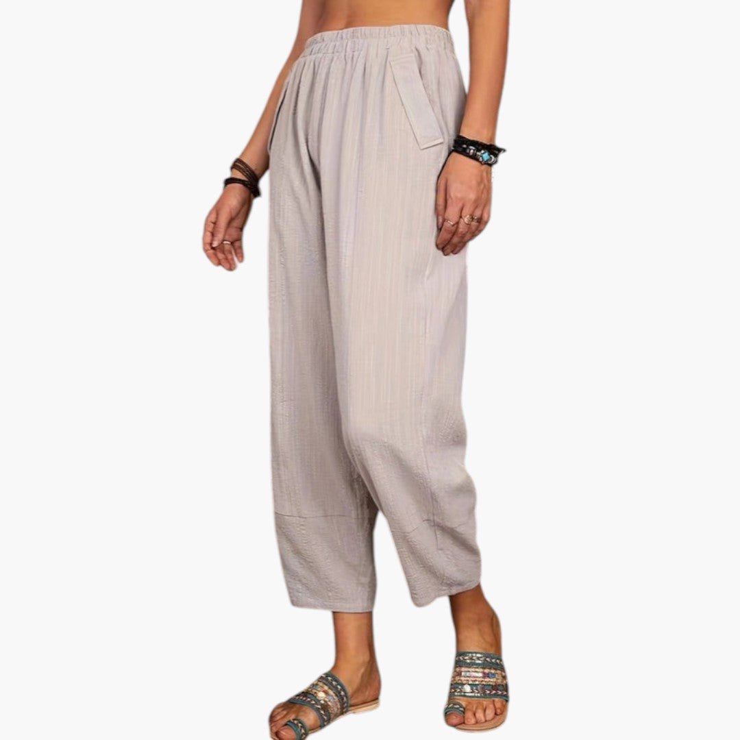 Pantaloni Palazzo da Donna con Vita Elastica e Tasche