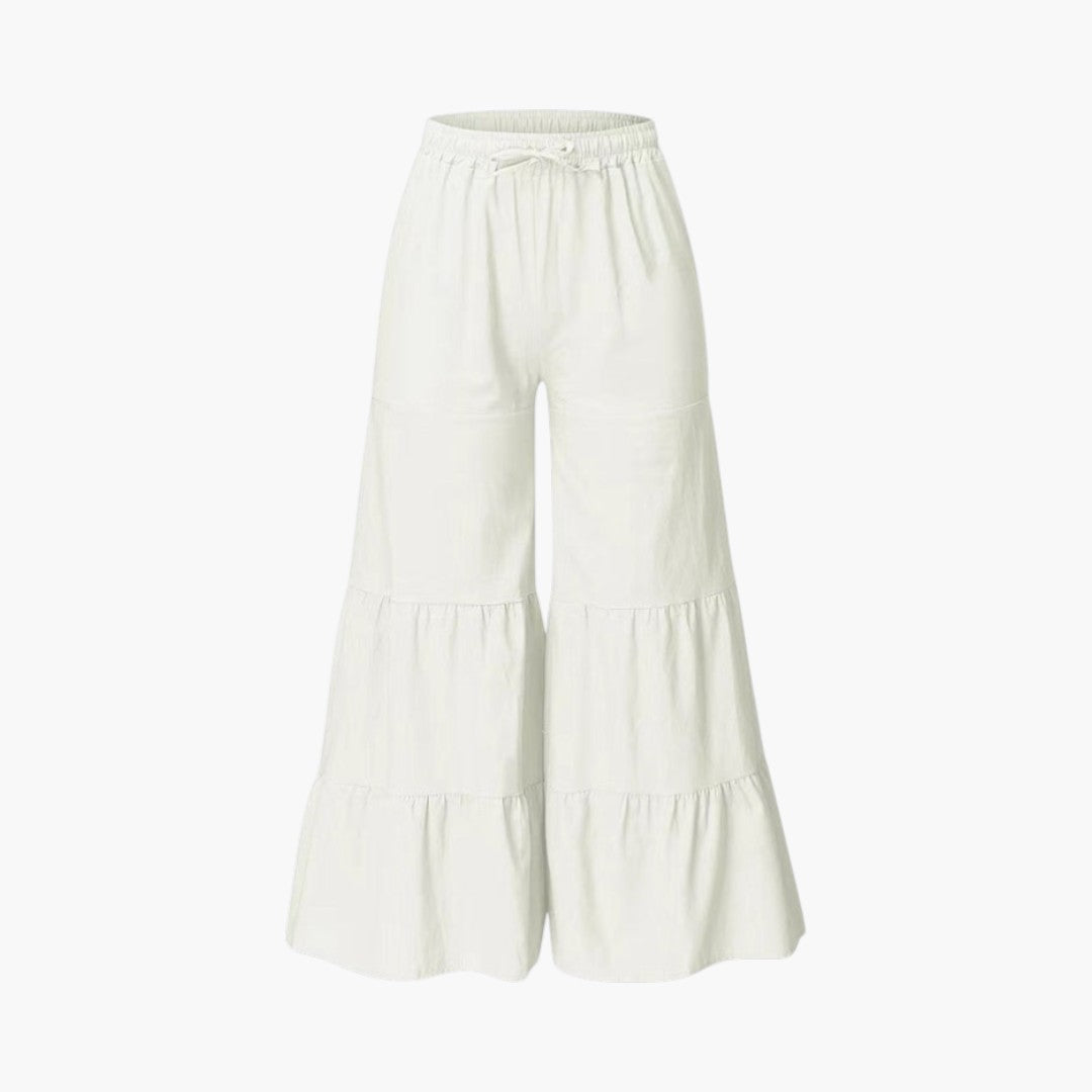 Pantalon Palazzo pour Femme avec Taille Élastique