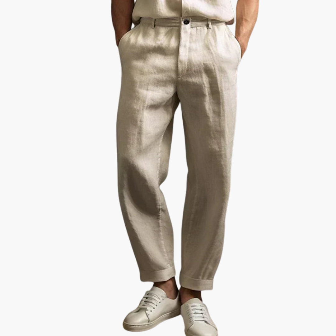 Pantalon Homme Coupe Classique avec Surface Unie