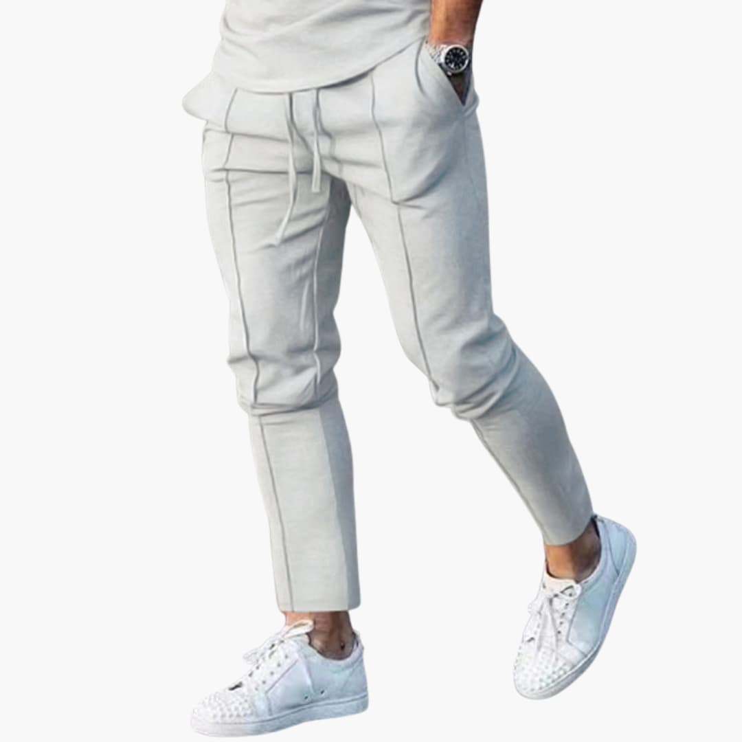 Pantalon décontracté homme avec taille élastique et poches latérales